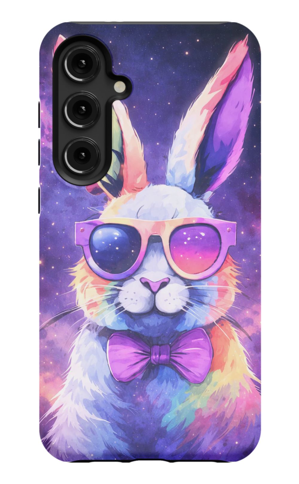Psychedelic rabbit with retro sunglasses